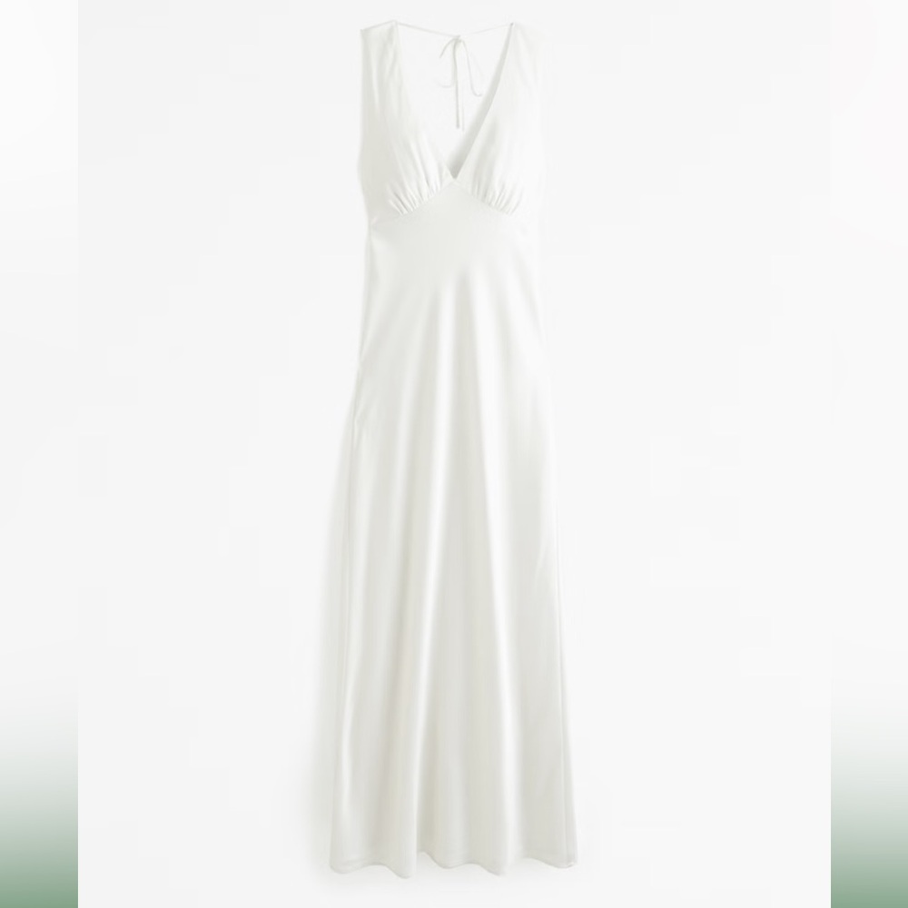 Abercrombie & Fitch white satin dress